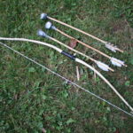 kids toy bow and three padded arrows