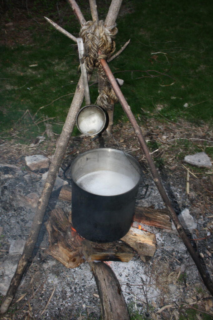 boiling the wort in order to brew beer