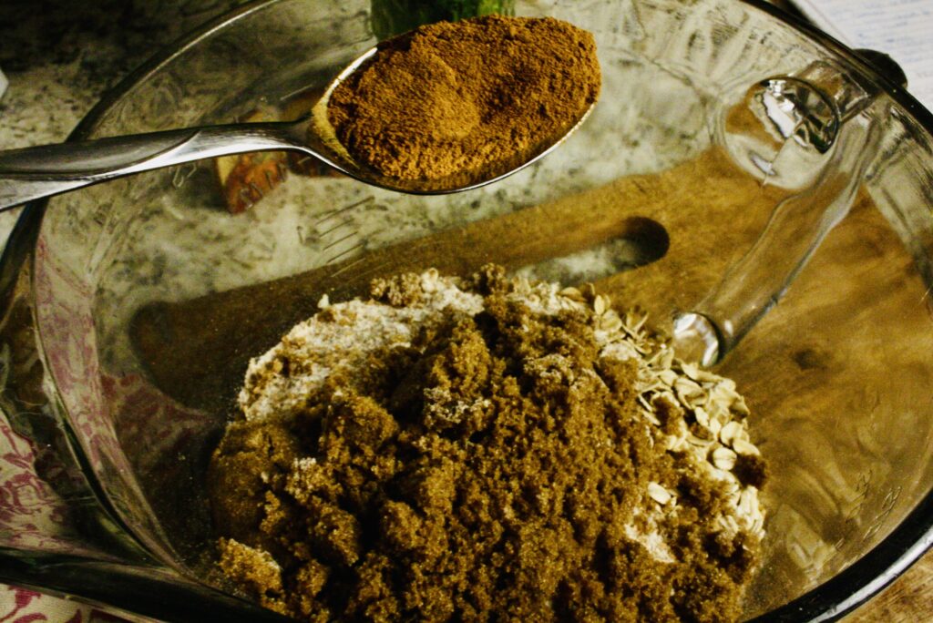 bowl of brown sugar, oatmeal, and spices