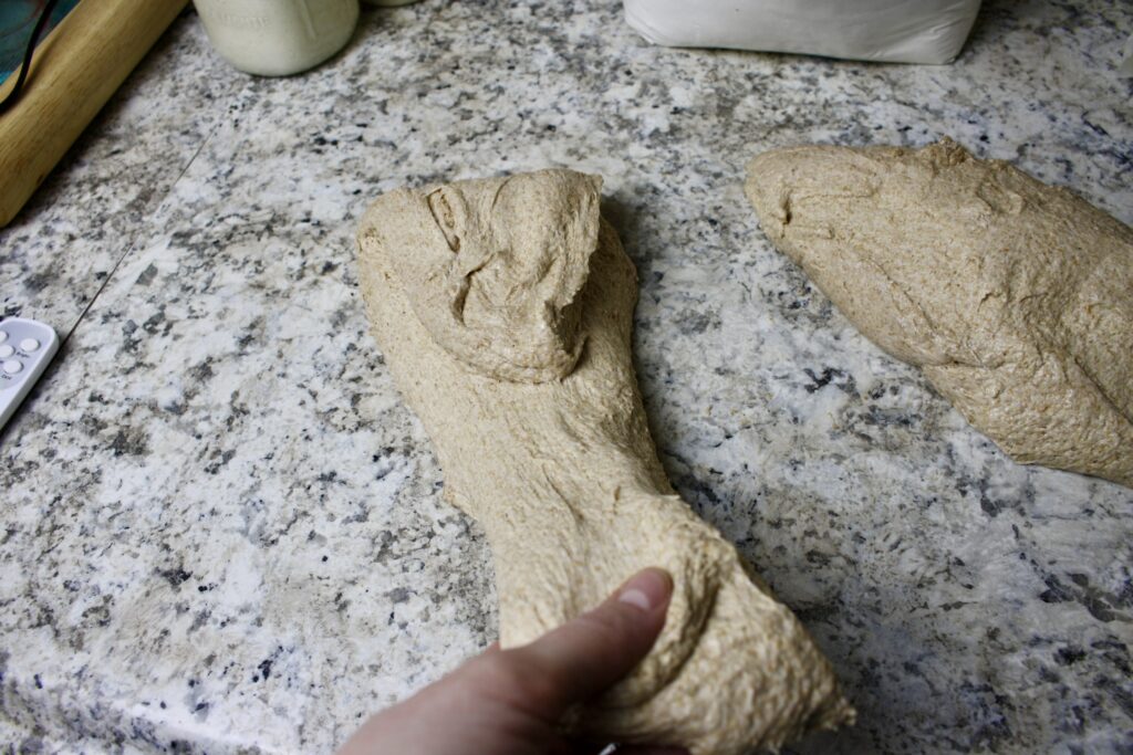 hand shaping dough