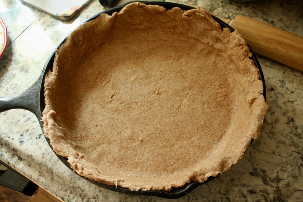 savory crust in cast iron skillet